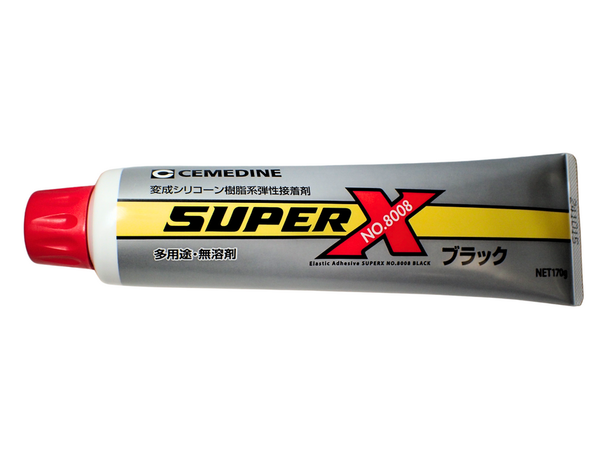 Cemedine Super X 8008+ Black Elastic Silicone Adhesive 170g (2025)
